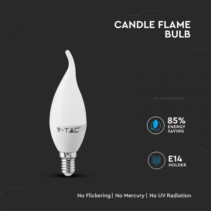 Bec led e14 5.5w 6000k alb rece, cip Samsung V-tac [5]