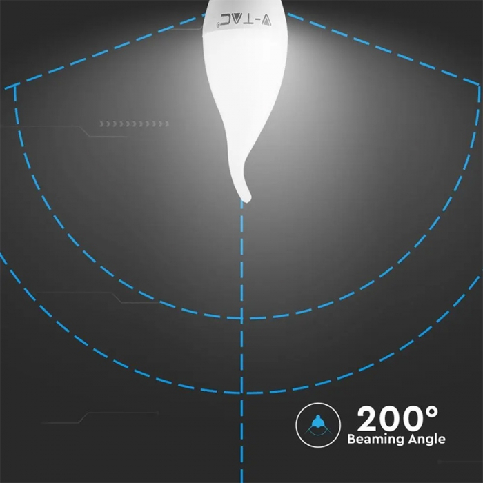 Bec led e14 5.5w 6000k alb rece, cip Samsung V-tac [6]