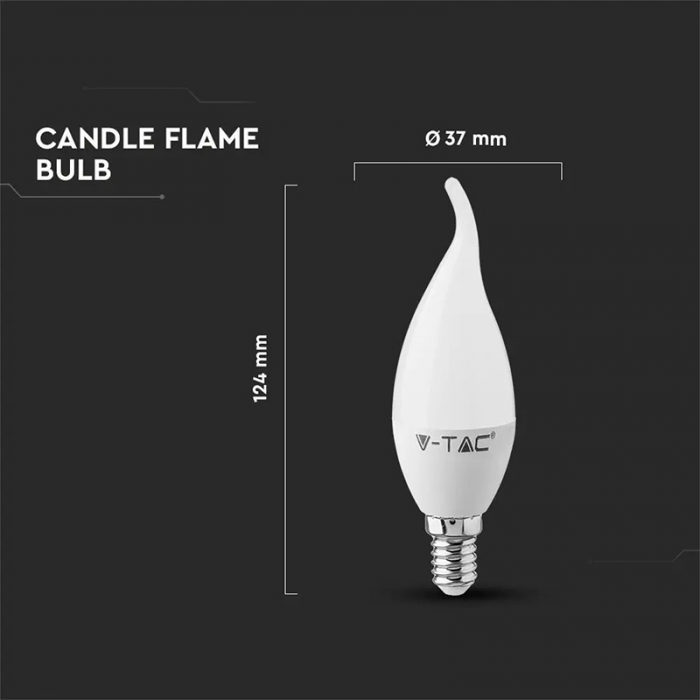 Bec led e14 5.5w 6000k alb rece, cip Samsung V-tac [4]