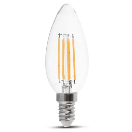 BEC LED E14 6W CU FILAMENT 3000K ALB CALD [1]