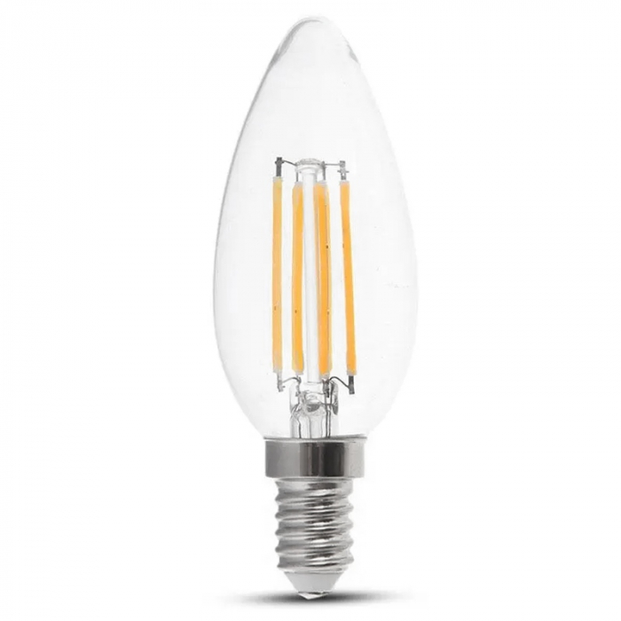 BEC LED E14 6W CU FILAMENT 3000K ALB CALD [2]