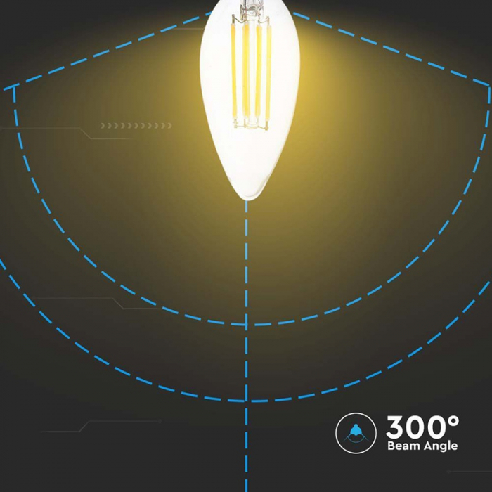 Bec led e14 6w cu filament 6400k alb rece V-tac [6]