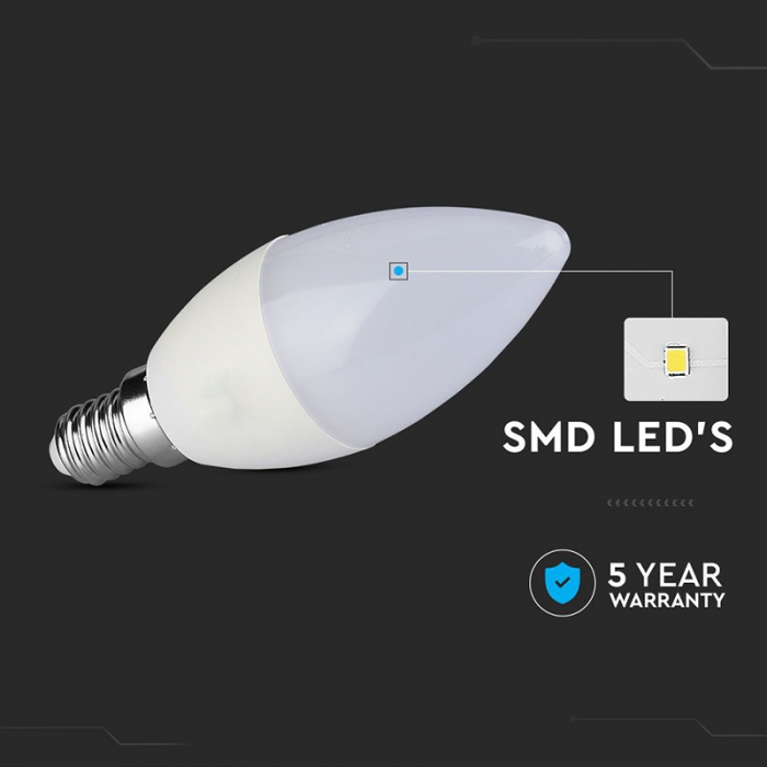 BEC LED E14 7W 3000K ALB CALD, CIP SAMSUNG [8]