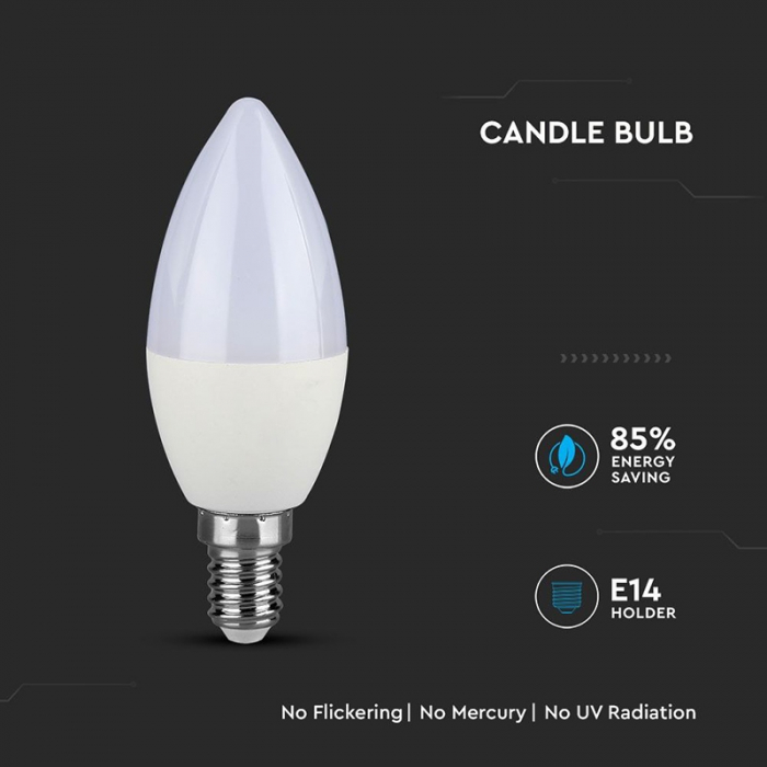 BEC LED E14 7W 3000K ALB CALD, CIP SAMSUNG [6]