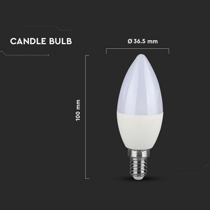 Bec Led E14 C37 4.5W 3000K ALB CALD, CIP SAMSUNG [5]