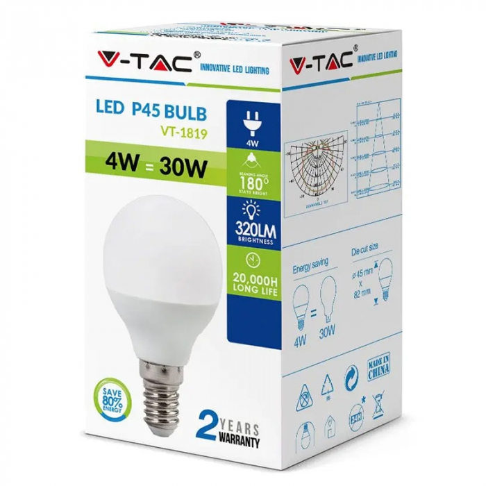 BEC LED E14 P45 3.7W 6500K ALB RECE [3]