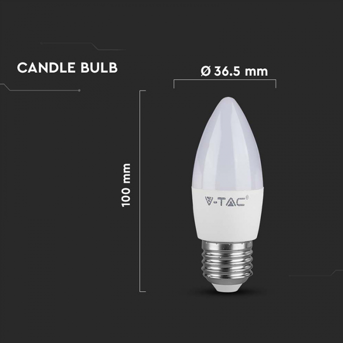 Bec Led E27 4.5W 6500K Alb rece [4]