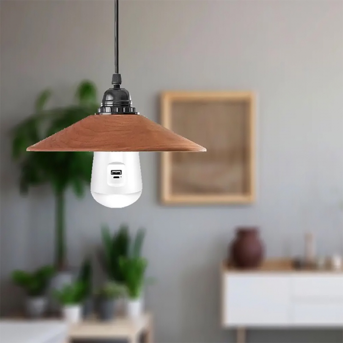 Bec led e27 7w 3in1 cu accumulator incarcare solara si usb V-tac [8]
