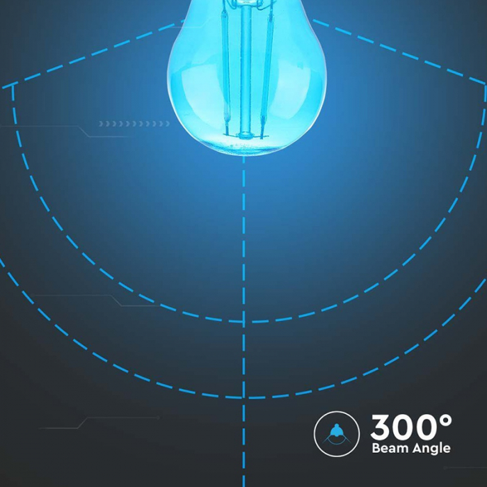 Bec led g45 e27 2w cu filament lumina albastra V-tac [6]