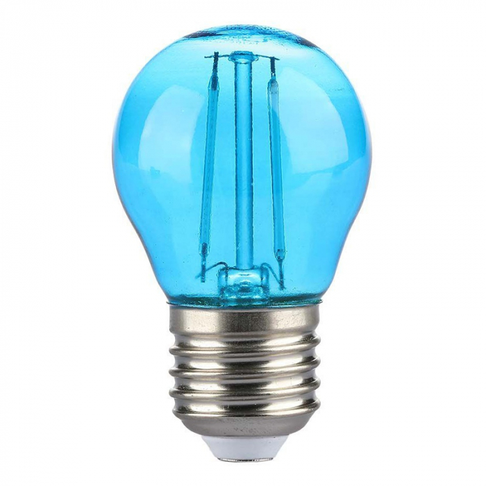 Bec led g45 e27 2w cu filament lumina albastra V-tac [2]