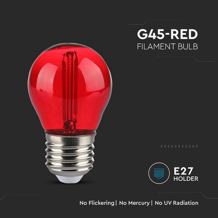 BEC LED G45 E27 2W CU FILAMENT LUMINA ROSIE [5]