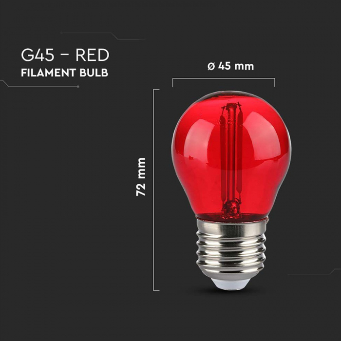 BEC LED G45 E27 2W CU FILAMENT LUMINA ROSIE [4]