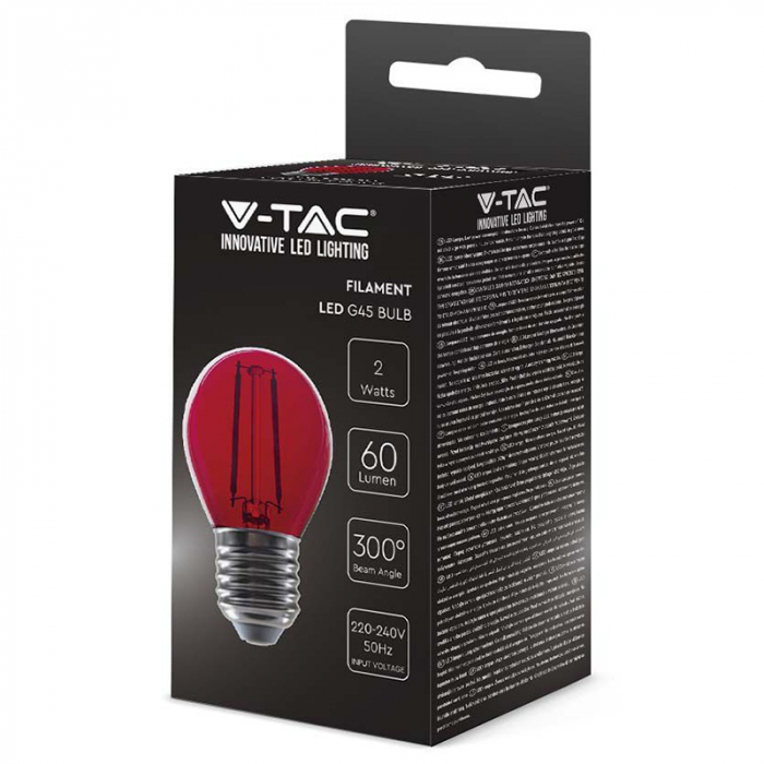 BEC LED G45 E27 2W CU FILAMENT LUMINA ROSIE [3]