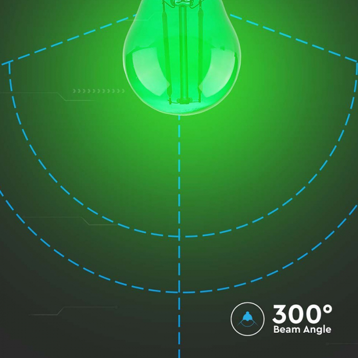 Bec led g45 e27 2w cu filament lumina verde V-tac [6]