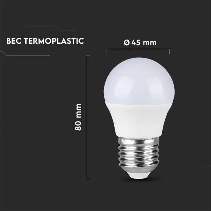 BEC LED G45 E27 3.7W 4000K ALB NEUTRU [4]