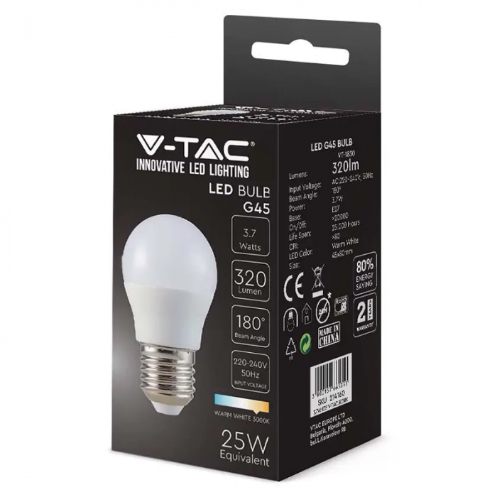 BEC LED G45 E27 3.7W 4000K ALB NEUTRU [3]