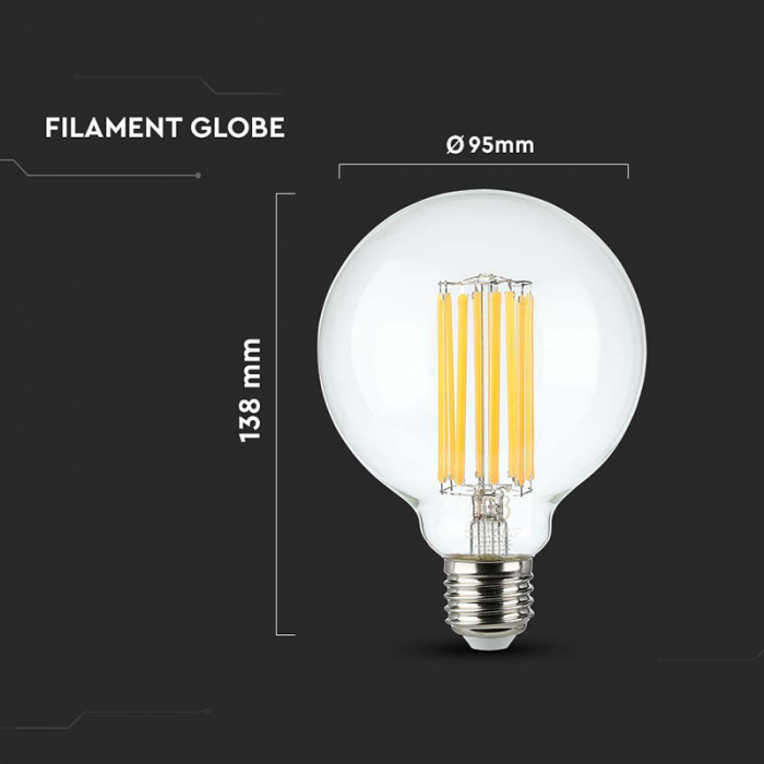 Bec led g95 e27 18w 3000k alb cald V-tac [4]