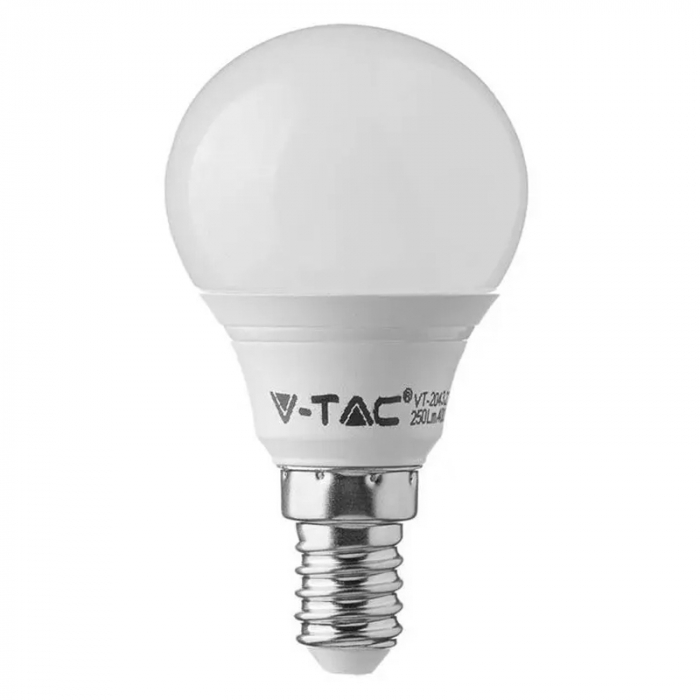 Bec led p45 e14 3w 6400k alb rece V-tac [2]