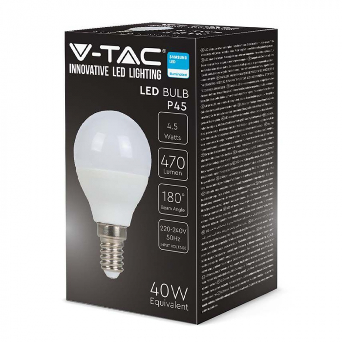BEC LED P45 E14 4.5W 3000K ALB CALD, CIP SAMSUNG [3]