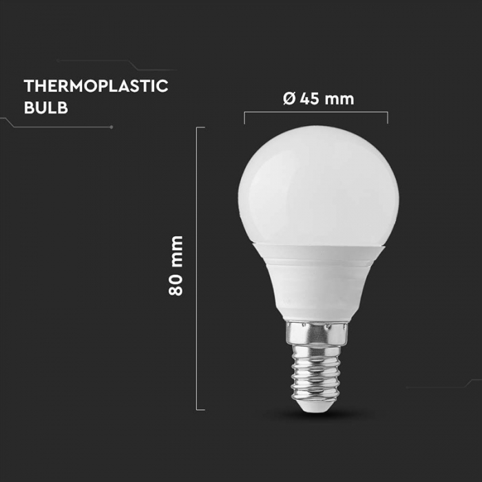Bec led P45 E14 6.5W 4000K alb neutru, cip Samsung V-tac [4]