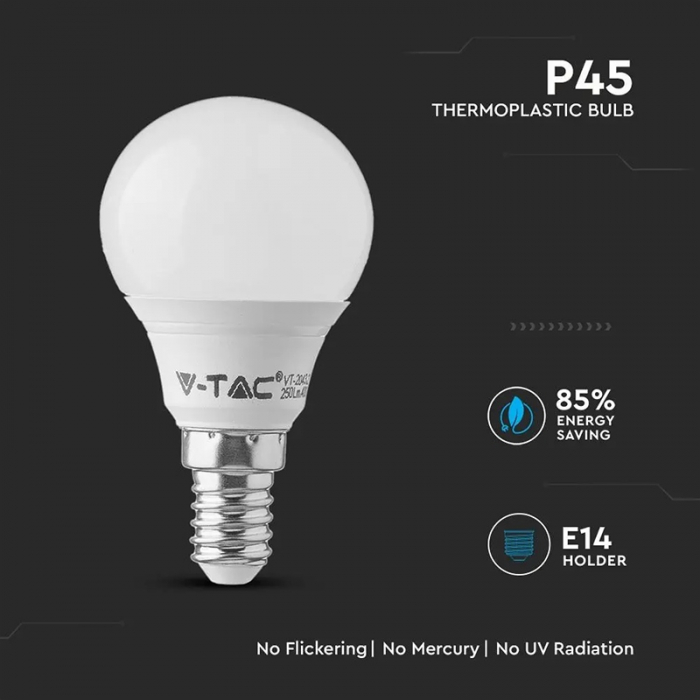 BEC LED P45 E14 7W 3000K ALB CALD CIP SAMSUNG [5]