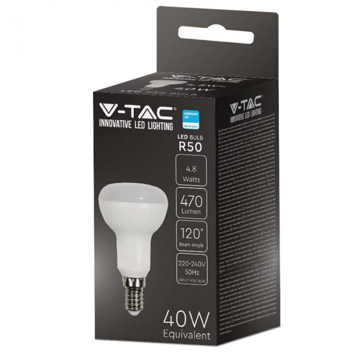 Bec Led R50 E14 4.8W 3000K ALB CALD, CIP SAMSUNG [4]