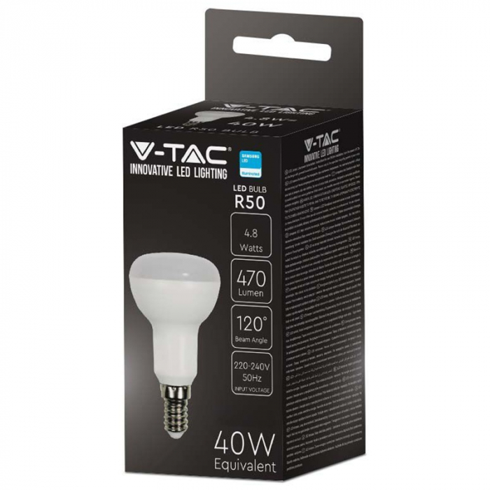BEC LED R50 E14 4.8W 4000K ALB NEUTRU, CIP SAMSUNG [4]