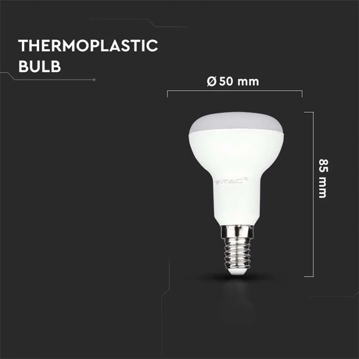Bec led r50 e14 4.8w 6400k alb rece, cip samsung V-tac [4]