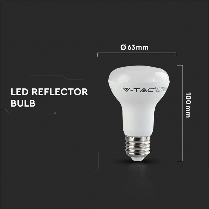 Bec led r63 e27 8.5w 4000k alb neutru, cip samsung V-Tac [5]