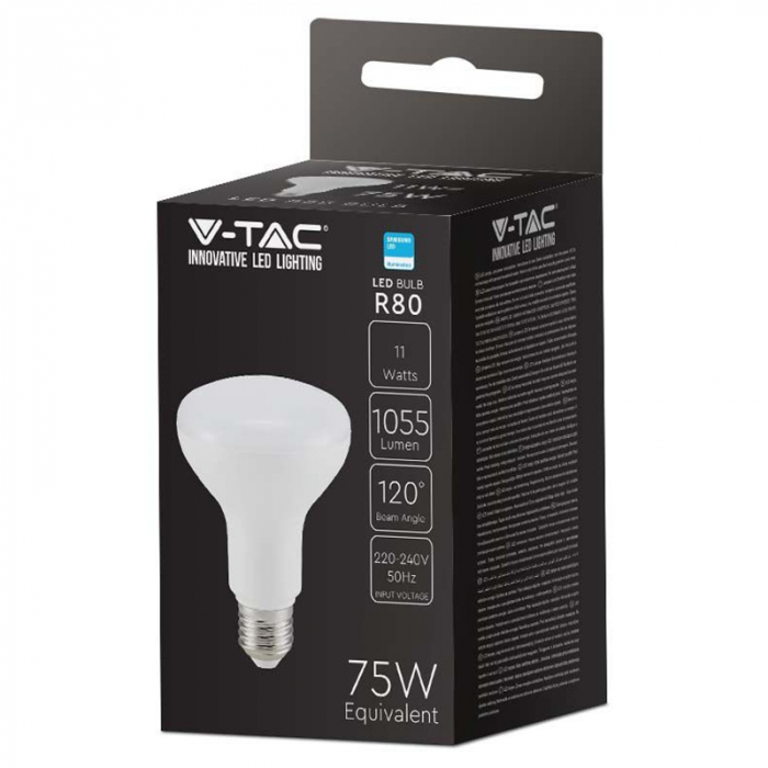 BEC LED R80 E27 10W 4000K ALB NETRU, CIP SAMSUNG [4]