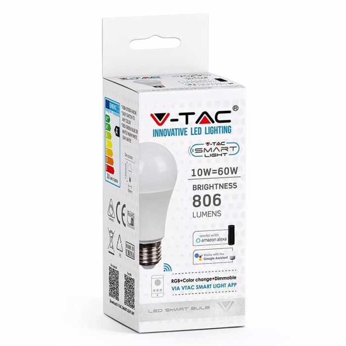 BEC LED SMART A60 E27 10W WIFI RGB+ALB CALD+ALB RECE [5]