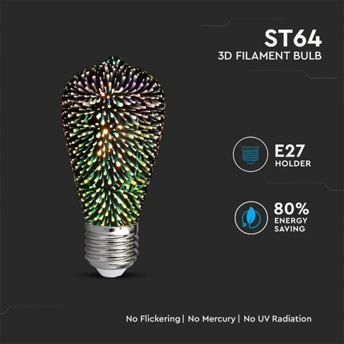 BEC LED ST64 E27 3W CU FILAMENT 3000K ALB CALD MODEL 3D [5]