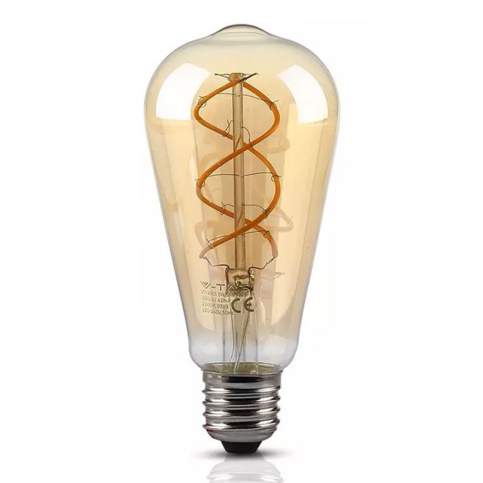 BEC LED ST64 E27 5W CU FILAMENT 2200K ALB CALD MODEL VINTAGE [2]
