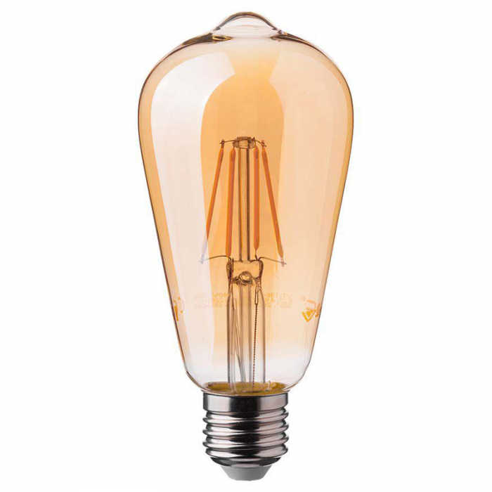 Bec Led ST64 E27 6W CU FILAMENT 2200K MODEL EDISON [2]