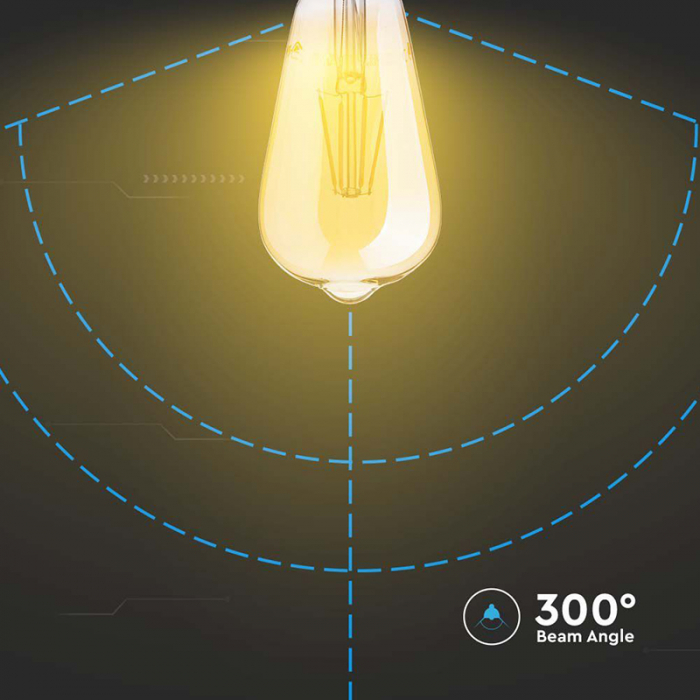 Bec Led ST64 E27 6W CU FILAMENT 2200K MODEL EDISON [6]