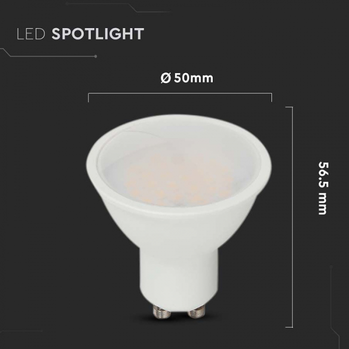 Bec spot LED GU10, 10W, 4000K, alb neutru, cip Samsung, V-TAC [5]