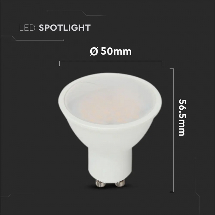 Bec spot LED GU10, 10W, 6500K, alb rece, cip Samsung, V-TAC [5]