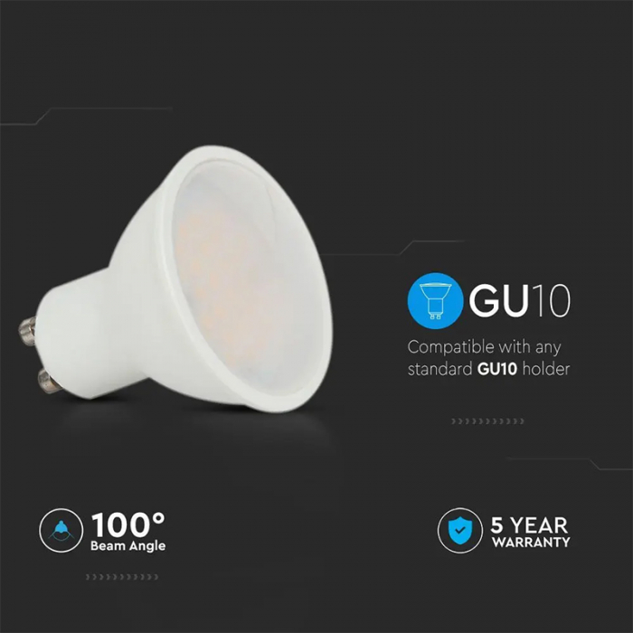 Bec spot LED GU10, 10W, 6500K, alb rece, cip Samsung, V-TAC [7]