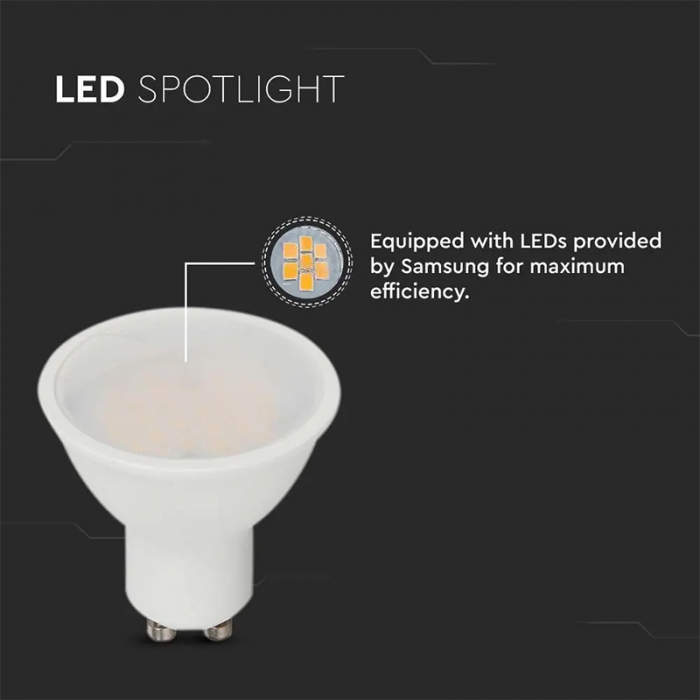 Bec spot led GU10 4.5W 4000K alb neutru, cip Samsung V-Tac 21202 [5]
