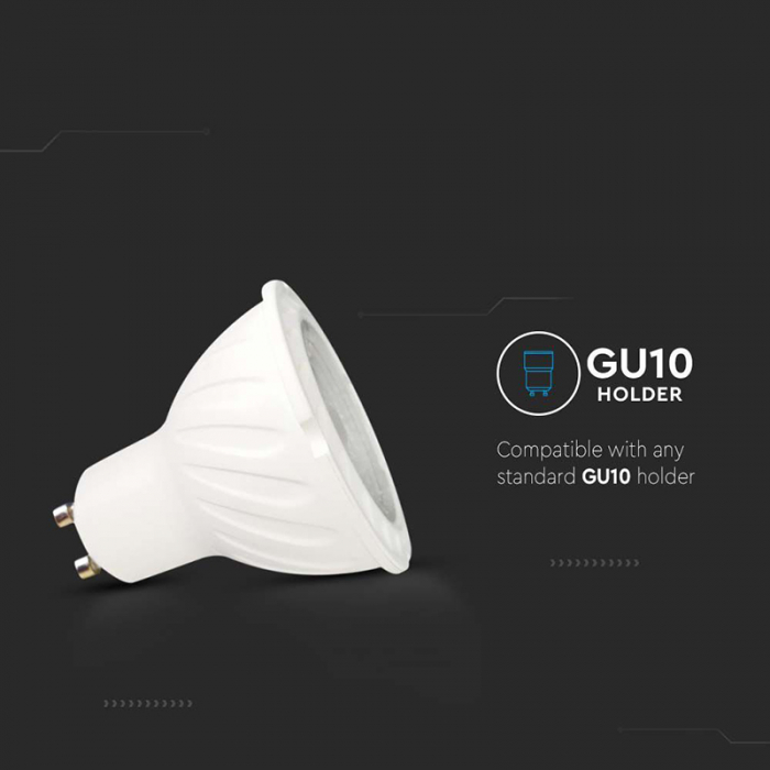 Bec spot LED GU10, 6W, 3000K, alb cald, cip Samsung, V-TAC [7]
