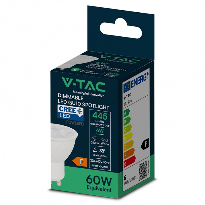 BEC SPOT LED GU10 6W 38' DIMABIL 6500K ALB RECE, CIP CREE [3]