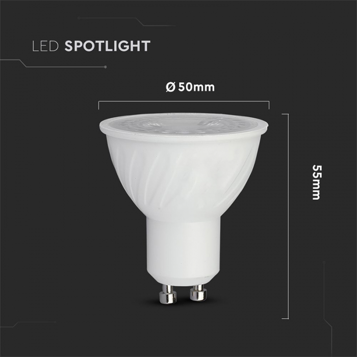 Bec spot LED GU10, 6W, dimabil, 4000K, alb neutru, cip Samsung, V-TAC [5]