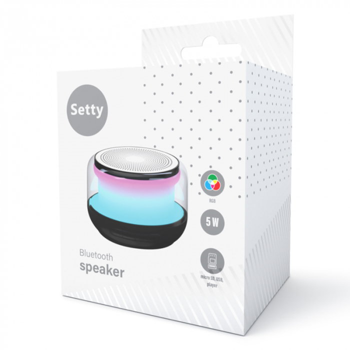 BOXA BLUETOOTH 5W CU RGB SI FM - NEGRU [3]
