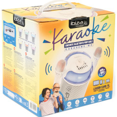 BOXA KARAOKE CU 2 MICROFOANE WIRELESS BT/USB/MSD/AUX - ALB [6]