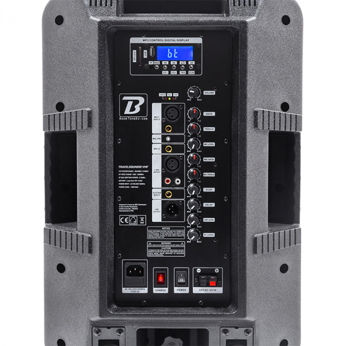 BOXA PORTABILA 12''/30CM + TWEETER 250W BT/USB/FM/SD + 2MIC VHF [11]