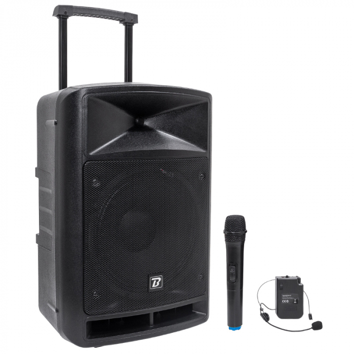 BOXA PORTABILA 12''/30CM + TWEETER 250W BT/USB/FM/SD + 2MIC VHF [2]