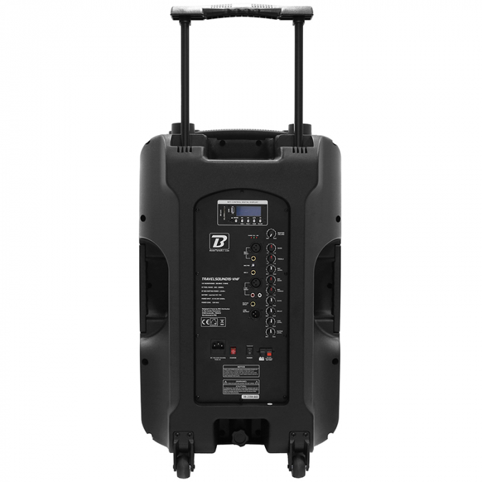 Boxa portabila BoomToneDJ TRAVELSOUND15, 15"/38cm, 350W RMS, BT/USB/FM/SD, 2 microfoane VHF, Bluetooth [11]