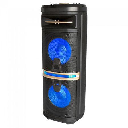 BOXA PORTABILA 2X10"/25CM ILUMINATA 120W RMS USB/SD/BT/FM/AUX [1]