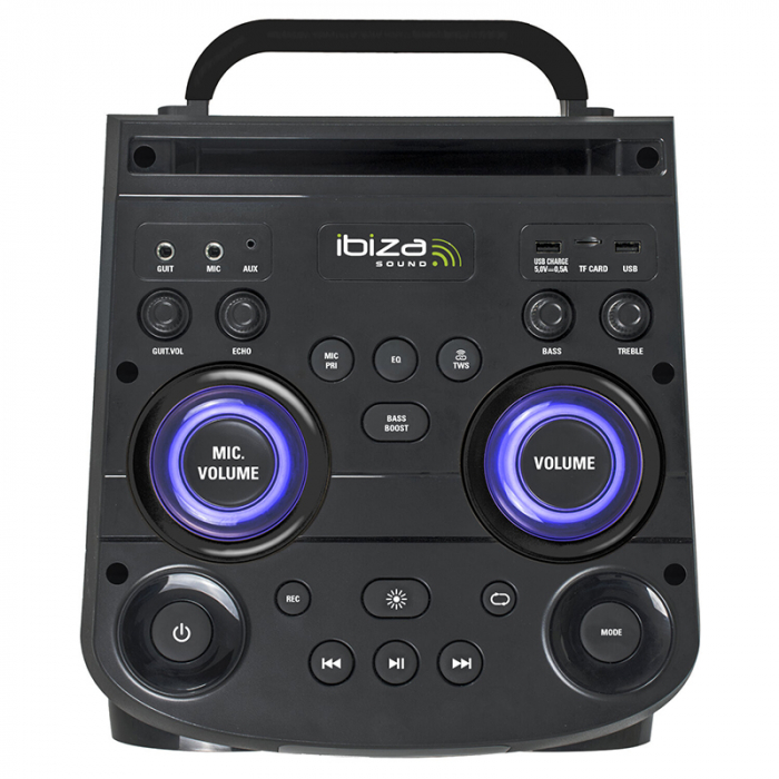 BOXA PORTABILA 2X10" BLUETOOTH/AUX/USB + MIC WIRELESS UHF [7]