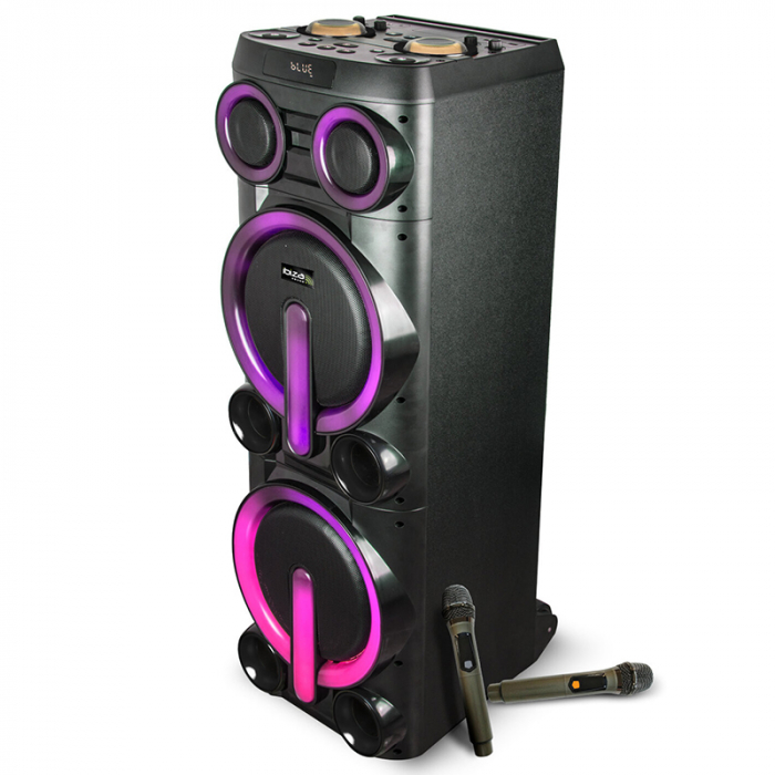 BOXA PORTABILA 2X10" BLUETOOTH/AUX/USB + MIC WIRELESS UHF [5]